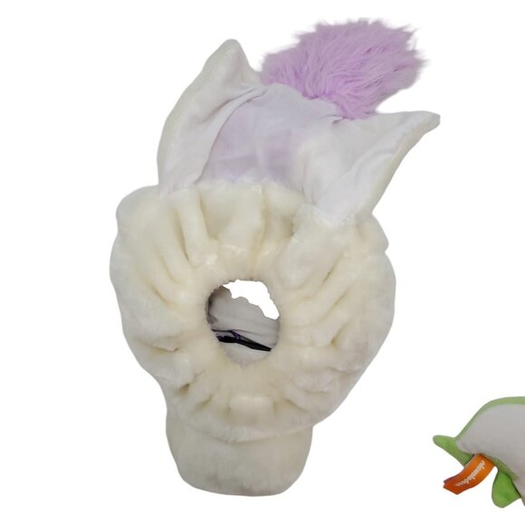 Good Condition Plush Unicorn Hat With Purple Mane & Gold Horn with sounds - Picture 4 of 6